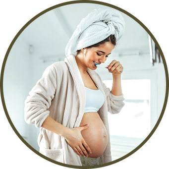 A surrogate mother (gestational carrier) getting ready for her day